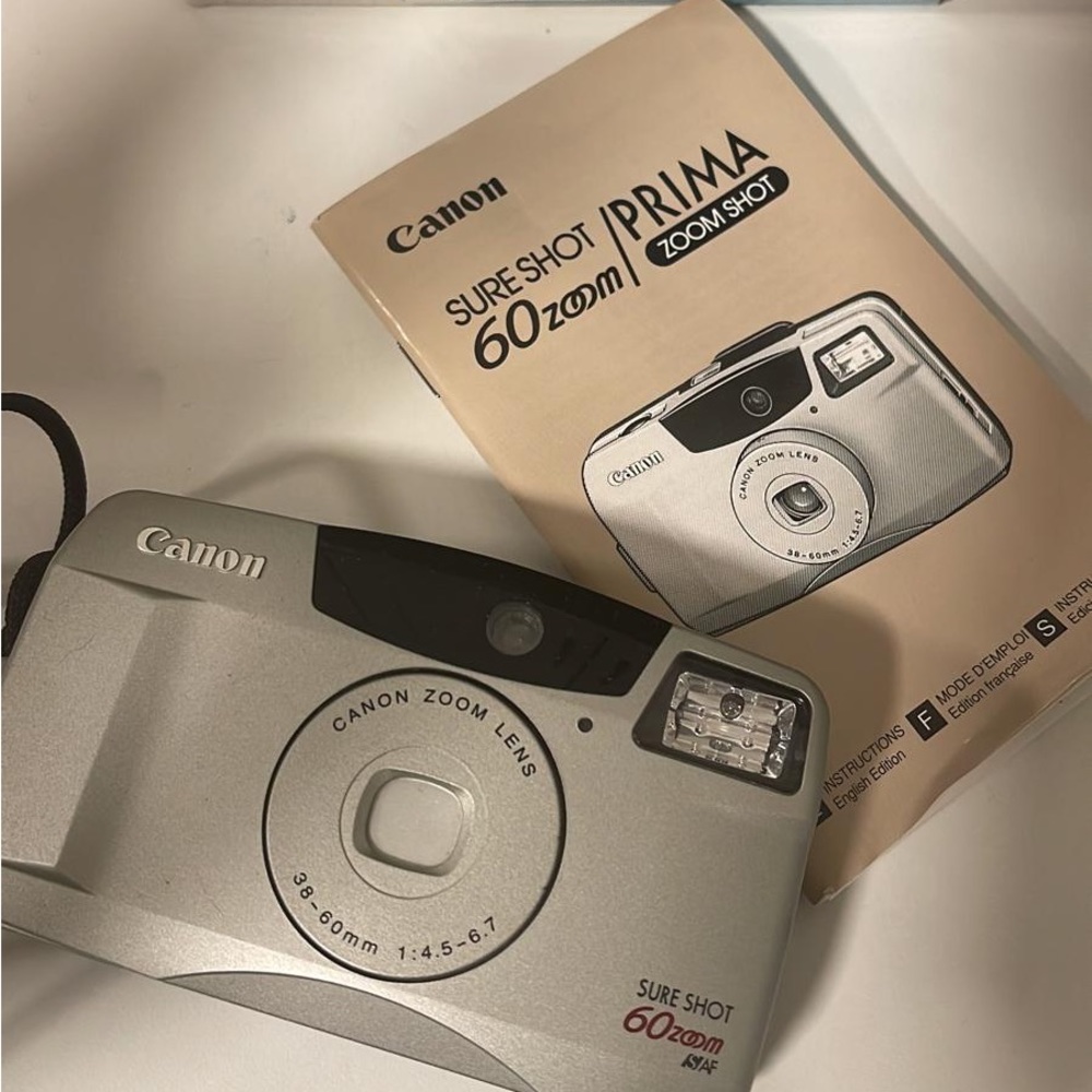 Vintage  35MM CANON 60 Zoom SURE SHOT - 38-60mm Lens w/ box & instruction manual
